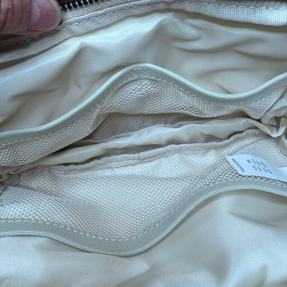 NEW Cream w Pink Gold Monogram F Crossbody,Sling Waist pack Roomy liteweight